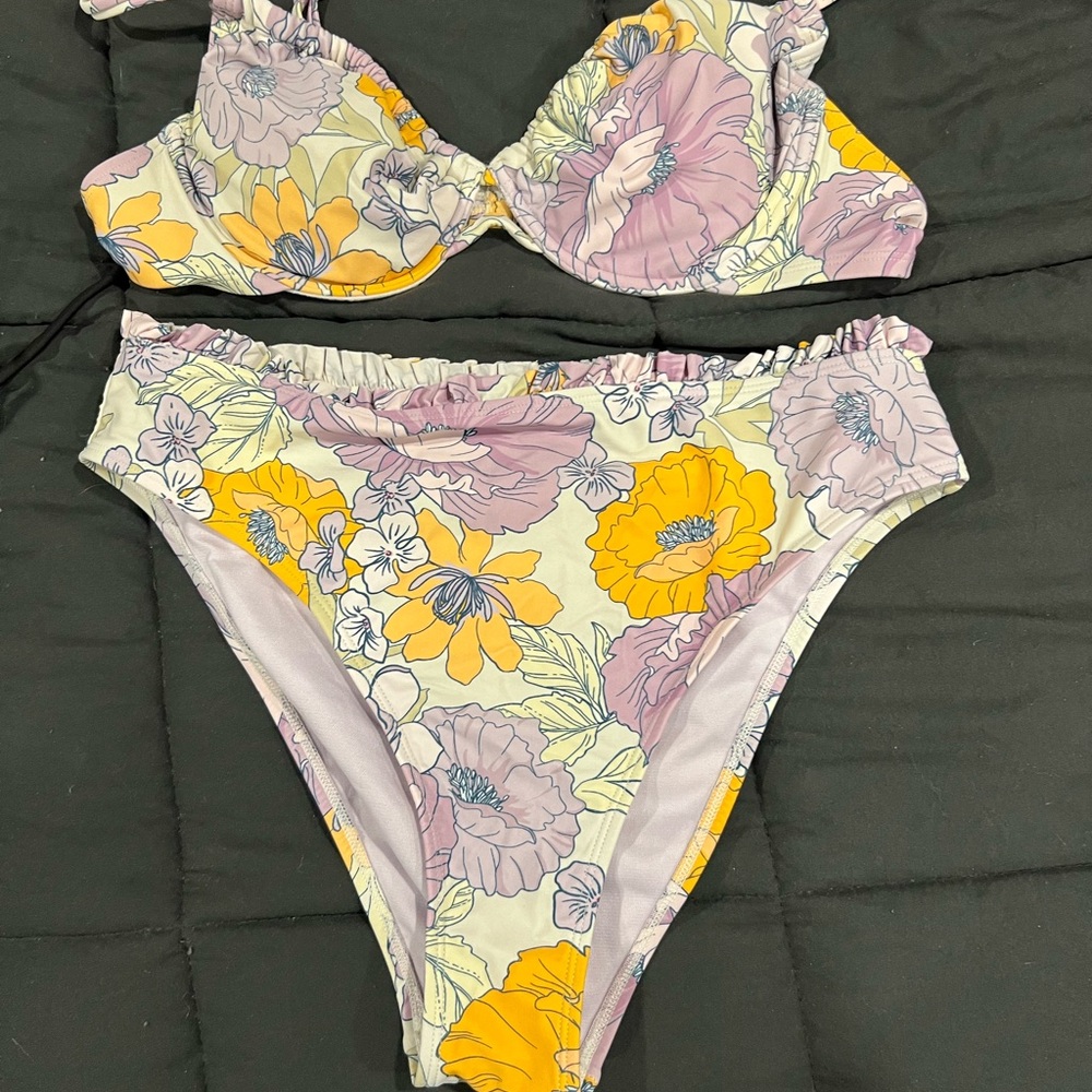 Target Floral Bikini - Yellow, Purple, and Cream